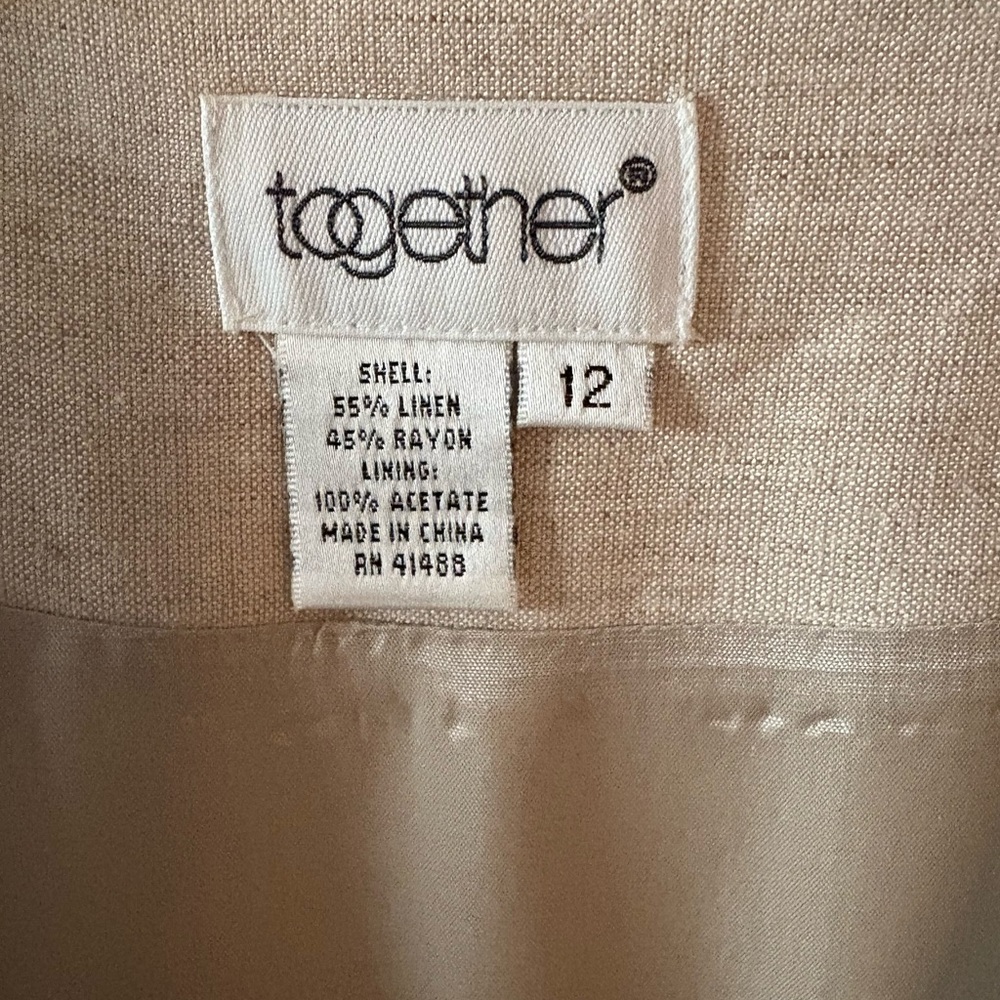 NWT Together Beige Linen Blend Top - Picture 2 of 8